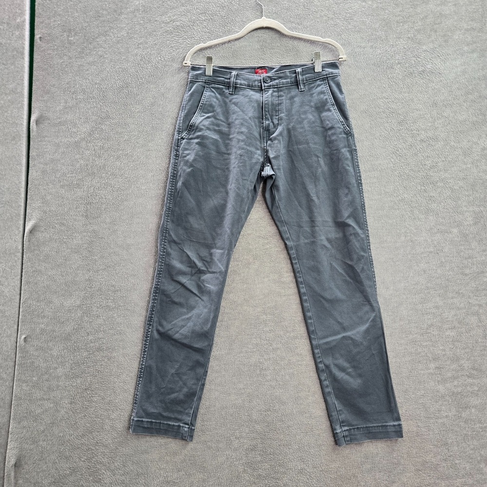 Levi's Men Pants 28x30 Gray Chino Standard Taper Pockets Mid Rise Cotton Adult